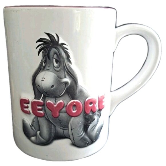 Walt Disney World Winnie The Pooh Large Eeyore Purple White 3D  Mug Embossed - Picture 1 of 8